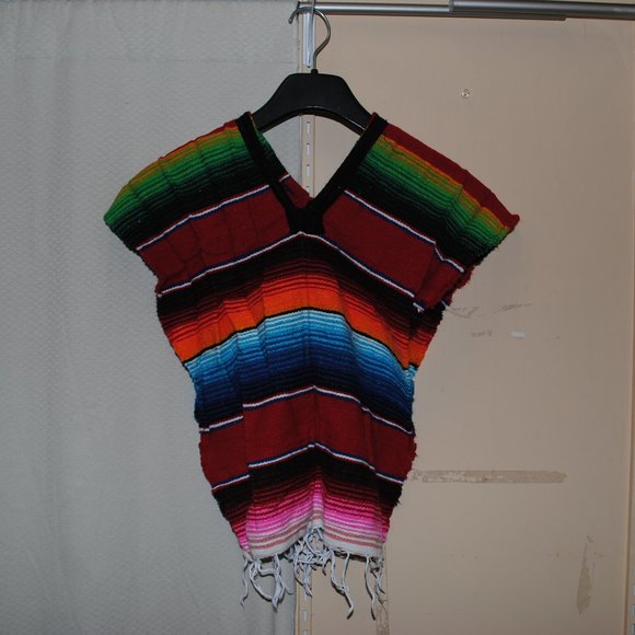 Child Size Mexican Serape Poncho - Picture 1 of 8